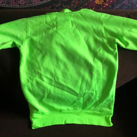 Neon Green/ blue Under Armour sweatshirt Semi-fit - Picture 3 of 4